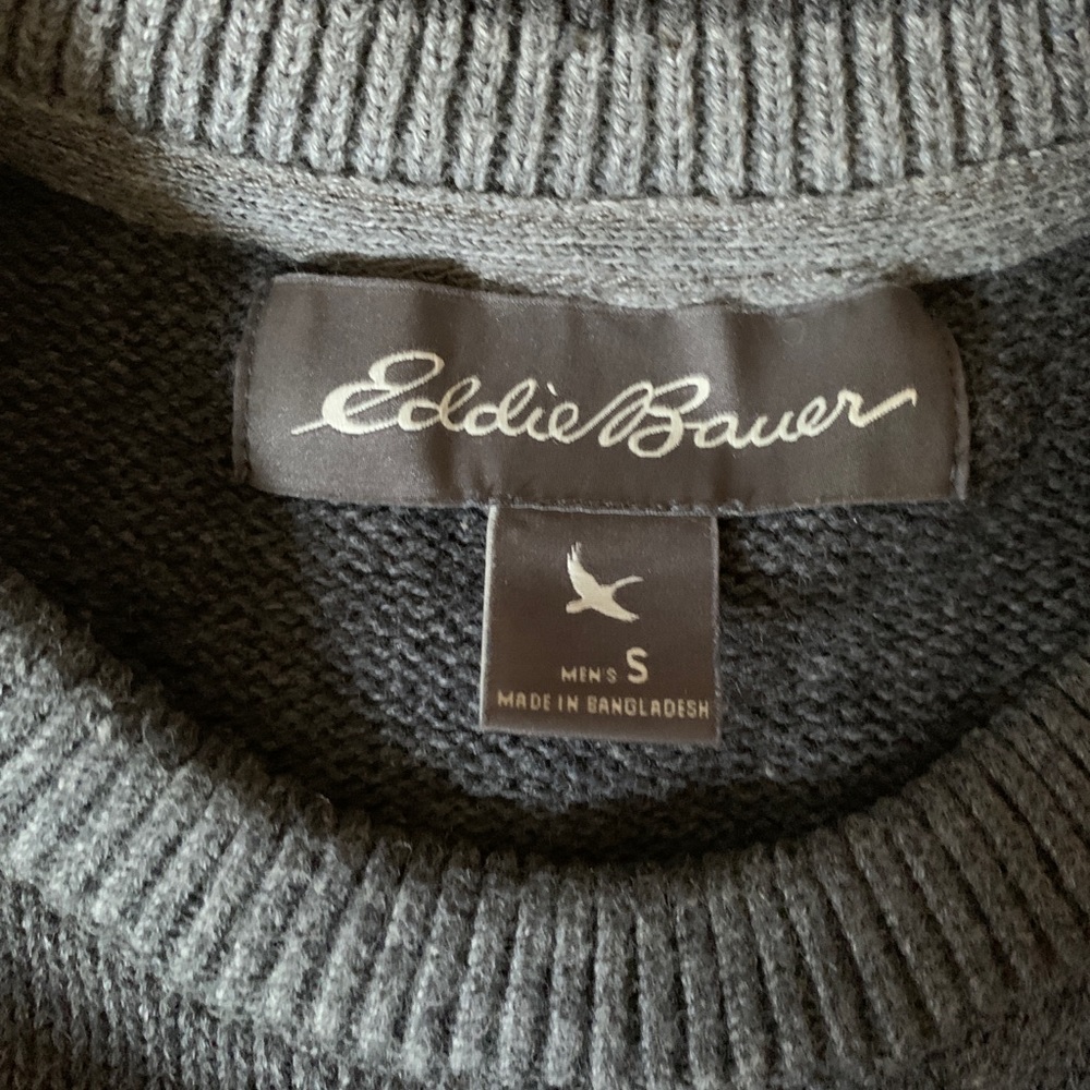 Eddie Bauer Gray Crewneck Cotton Sweater Men Small